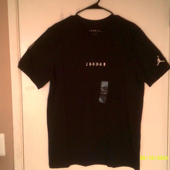 NEW AIR JORDAN PERFORMANCE "Embroidered Air Tee" MENS BLACK T-SHIRT L DM3182-010 - Picture 6 of 6